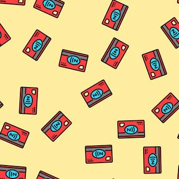 Smart card nfc technology vector seamless pattern Stock Illustration
