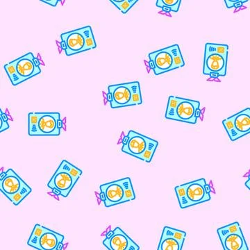 Smart card with nfc vector seamless pattern 스톡 일러스트