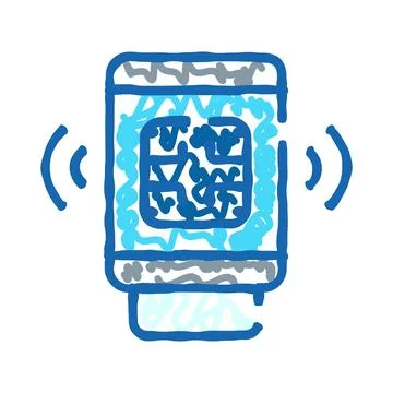 Smart card reader scanning electronic chip data Stock Illustration