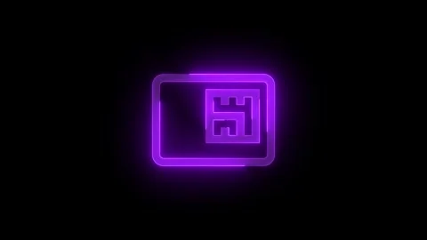 Smart card stroke icon glowing neon animation Stock Footage 289518555