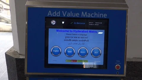 Smart Card ticket recharge machine in Hyderabad India Stock Footage 83204772