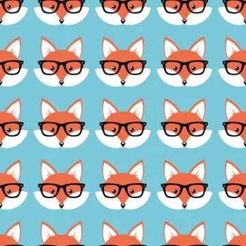 Smart cartoon foxes Stock Illustration