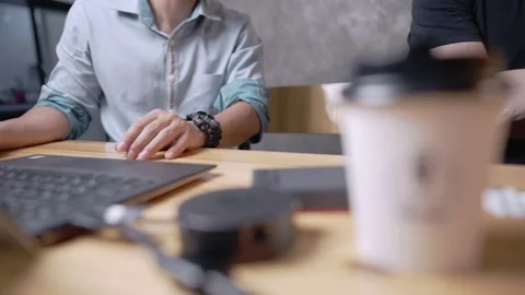 A smart casual IT men working on a mobile application software development Stock Footage 151168207