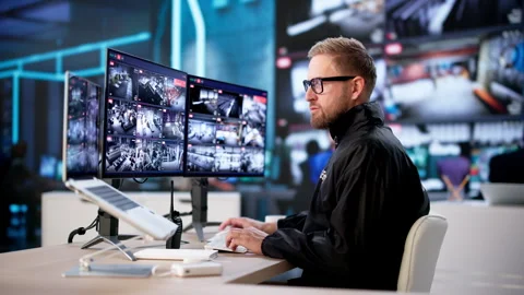 Smart CCTV System For Room Surveillance Stock Footage 329294033