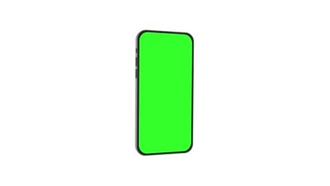 Smart Cell Phone With Chroma Green screen Turning around in a loop Stock Footage 155129692