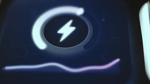 Smart Charging Power Control with Electric Bolt Indicator Stock Footage 340560705
