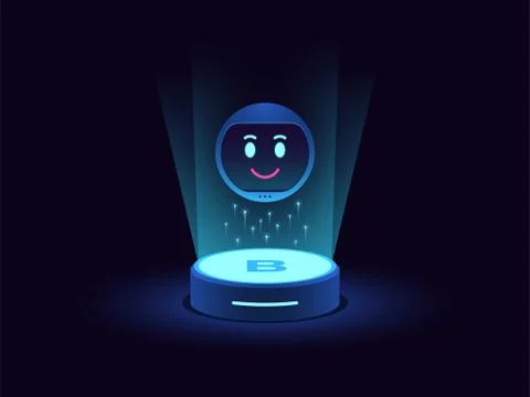 Smart chat bot, virtual voice assistant. Mobile chatbot with function of Mach Stock Illustration
