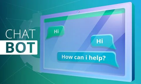 Smart chatbot concept banner, cartoon style Stock Illustration