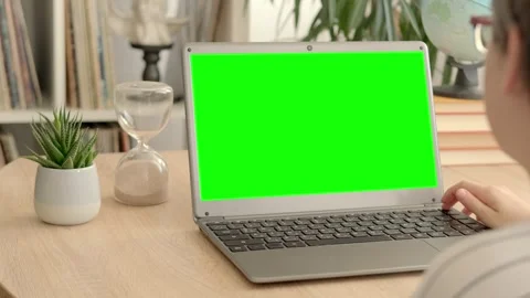 Smart child, schoolboy playing with computer, developing brain games, monit.. Stock Footage 282393419