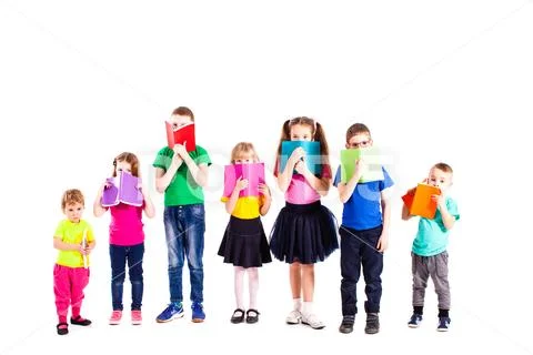 Smart children with books Stock Photos