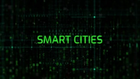 Smart Cities Animation on Digital Background Stock Footage 343351580