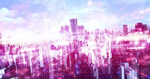 Smart city with 5G technology and wireless connectivity. Stock Footage 332298938