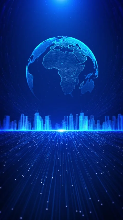 Smart city abstract line dot connect with gradient line big data connection tech Stock Footage 341905350