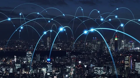 Smart city and communication network concept. 動画素材 114219695