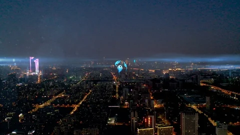 Smart city and communication network concept. Видео 119409468