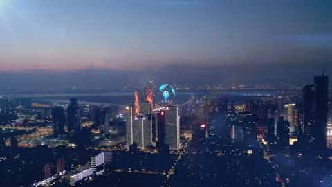 Smart city and communication network concept. 스톡 동영상 119410069