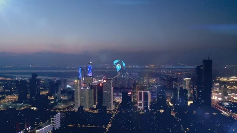 Smart city and communication network concept. 스톡 동영상 119410153