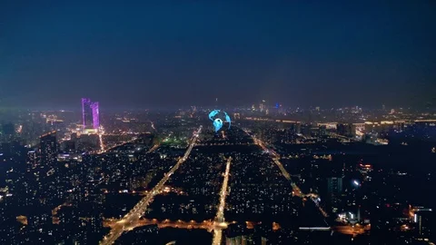 Smart city and communication network concept. Видео 119410613