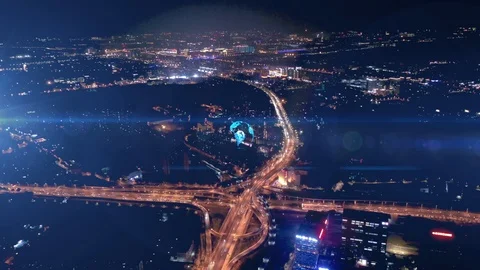 Smart city and communication network concept. Видео 119412048
