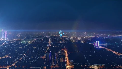 Smart city and communication network concept. Stock Footage 119412057