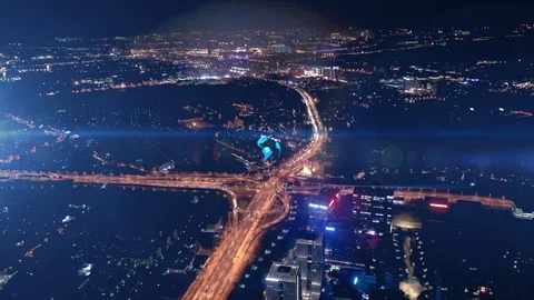 Smart city and communication network concept. Видео 119412151