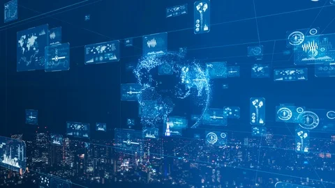 Smart city and communication network concept. 5G. LPWA (Low Power Wide Area). Stock Footage 120318373