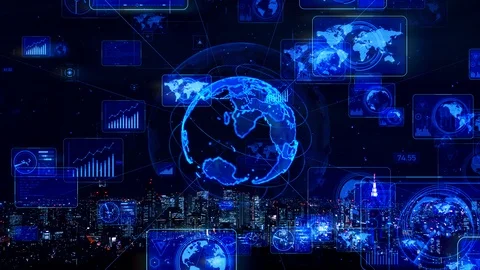 Smart city and communication network concept. 5G. LPWA (Low Power Wide Area). Stock Footage 120323396