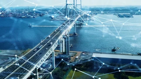 Smart city and communication network concept. Digital transformation. Stock Footage 145918201