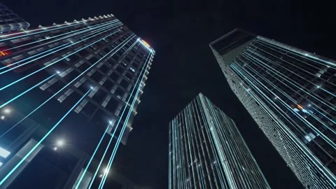 Smart city and communication network concept 스톡 동영상 240209308