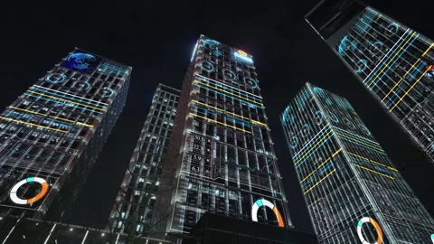 Smart city and communication network concept 스톡 동영상 240213681