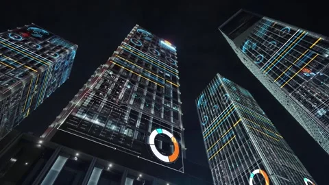Smart city and communication network concept 스톡 동영상 240213966