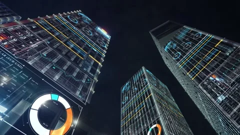 Smart city and communication network concept 스톡 동영상 240214137
