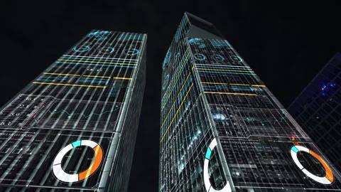 Smart city and communication network concept 스톡 동영상 240214218