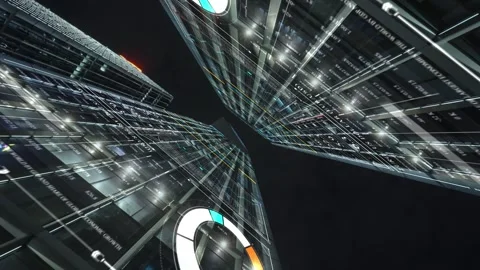 Smart city and communication network concept 스톡 동영상 240223016