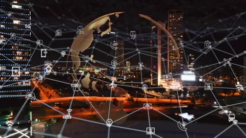 Smart city and communication network concept. 5G. IoT Internet of Things Stock Footage 271503466