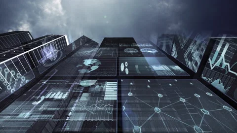 Smart City Artificial intelligence Network Technology CG background Hg2a Stock Footage 151491163