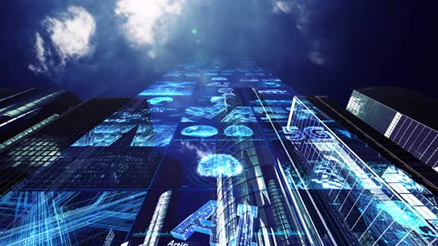 Smart City Artificial intelligence Network Technology CG background Jb2a Stock Footage 151494811
