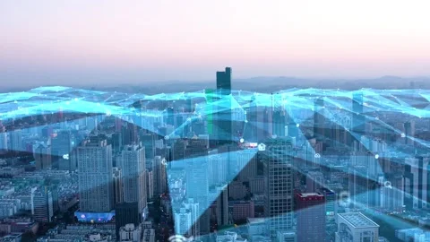 Smart city background Stock Footage 264514472