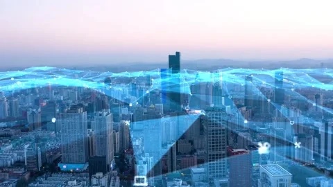 Smart city background technology Stock Footage 267820880