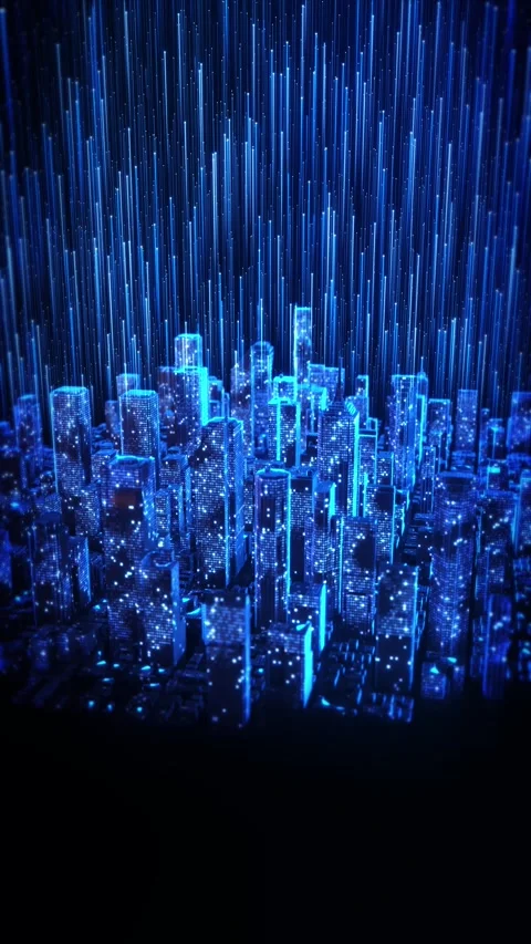 Smart City with Big Data Streams and Connected Infrastructure Stock Footage 342612073