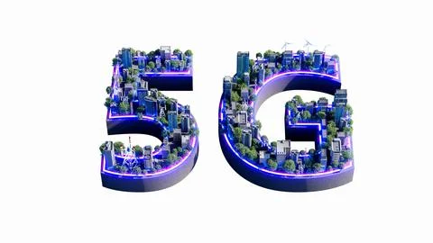 Smart city concept of future technology 5G network wireless systems and inter Stock-Illustration