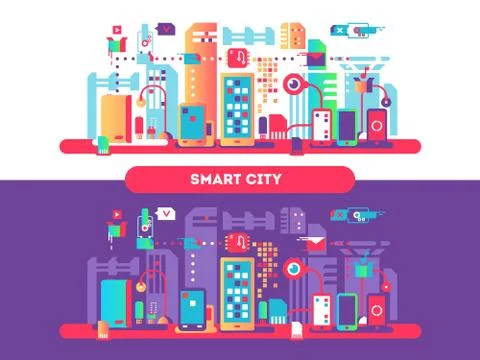 Smart city concept Stock Illustration