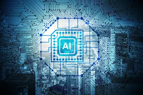 Smart city concept powered by artificial intelligence Stock Illustration