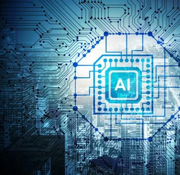 Smart city concept powered by artificial intelligence 스톡 일러스트