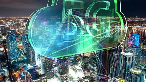 Smart city connected through 5G technology concept Vídeo Stock 113192728