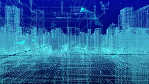 Smart city of cybersecurity digital data of futuristic and technology of the Stock Footage 163598958
