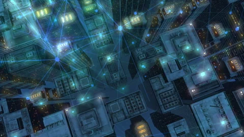 Smart city cyberspace digital technology animation 動画素材 146679167