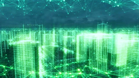 Smart city cyberspace digital technology animation 動画素材 146679767