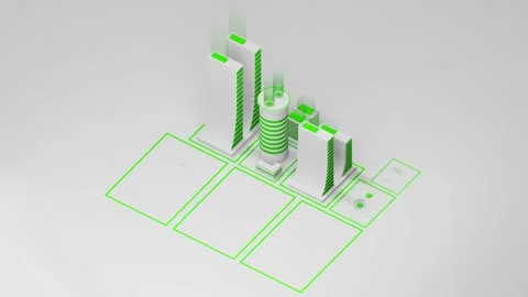 Smart City Cycle Animation. Ecology Concept.  Stock Footage 238982844