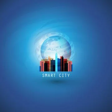 Smart City Design Concept - Digital Network Connections イラスト素材